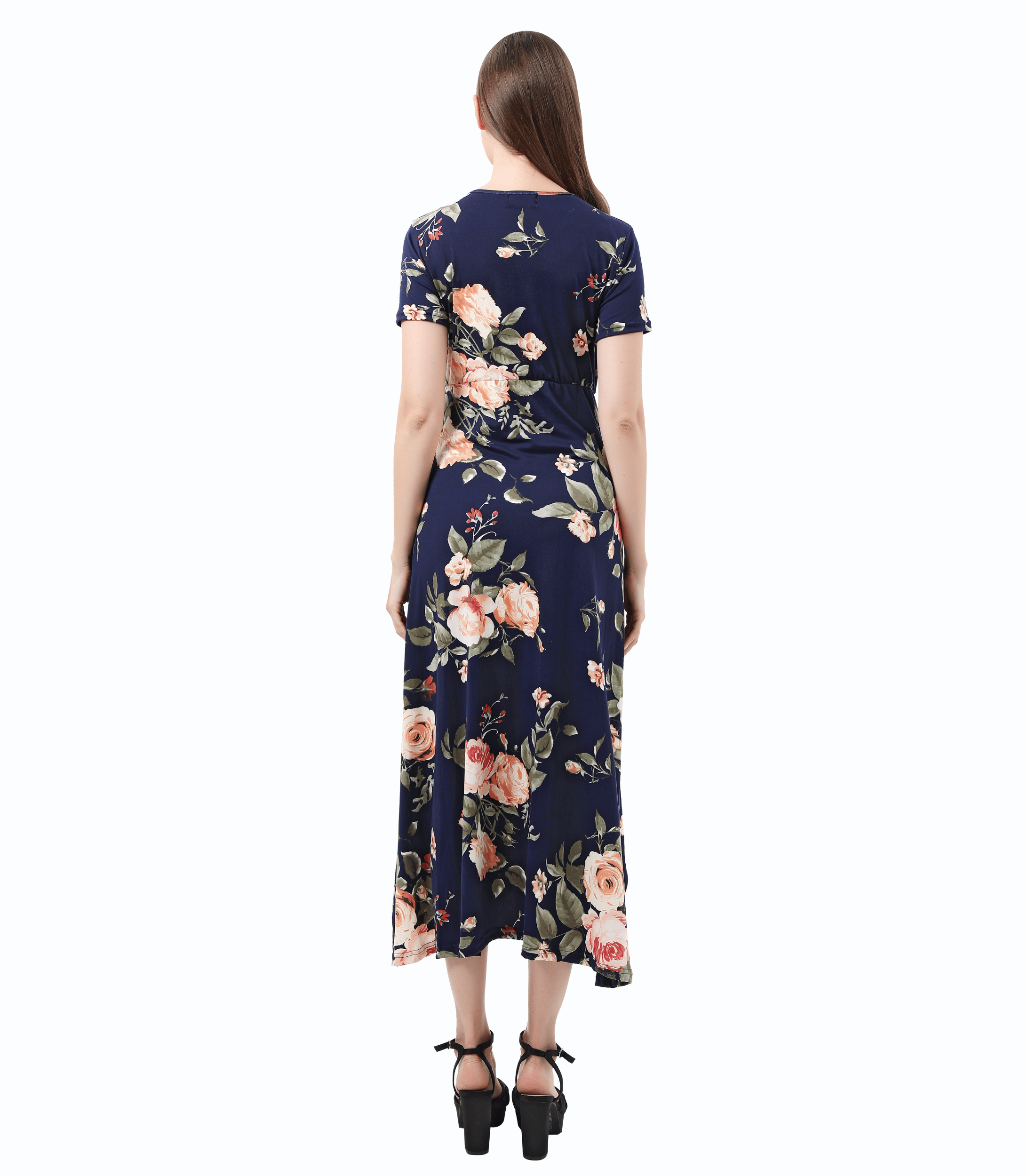 Floral Hi-Low Maternity Maxi Dress